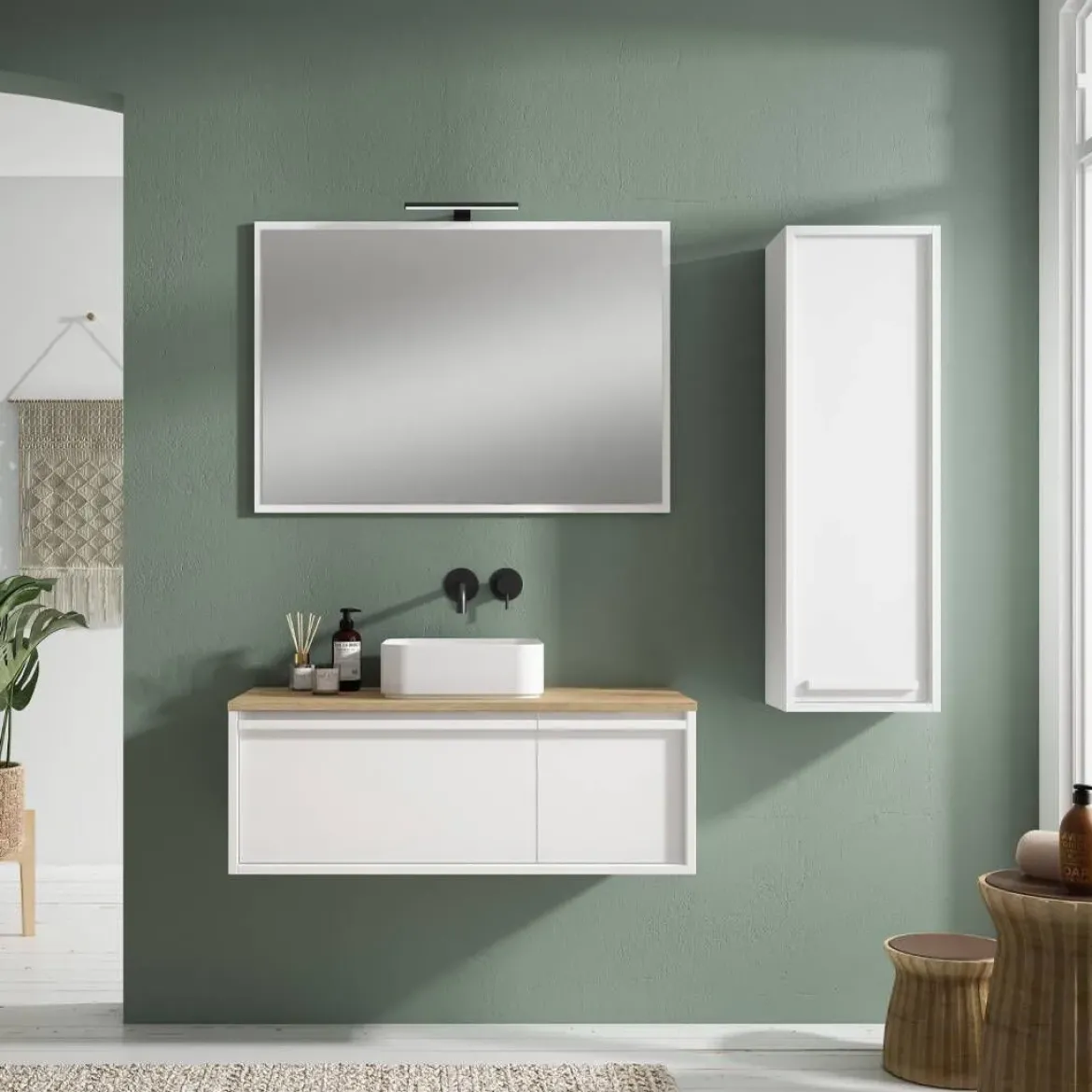 Conjunto de Baño en Blanco Mate LOIRA