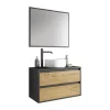 Conjunto de Baño en Negro y Roble con Lavabo ARLET
