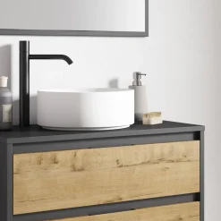 Conjunto de Baño en Negro y Roble con Lavabo ARLET