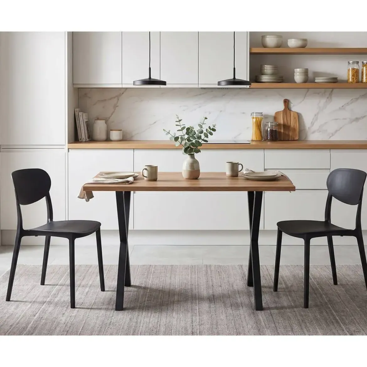 Conjunto de Cocina con Mesa de Melamina y 2 Sillas VIDEL