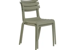 Conjunto de Comedor Exterior 4 Sillas Apilables Verde Menta MB-224152