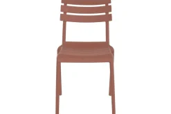 Conjunto de Comedor Exterior 4 Sillas Apilables Terracota MB-224153