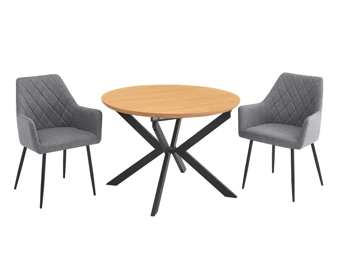 Conjunto de Comedor Mesa Extensible y 2 Sillas WINSOR DEVON