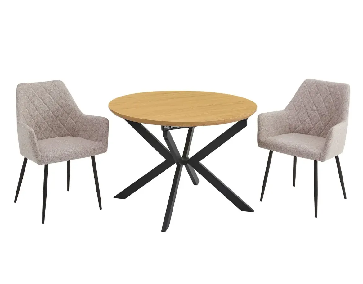 Conjunto de Comedor Mesa Extensible y 2 Sillas WINSOR DEVON