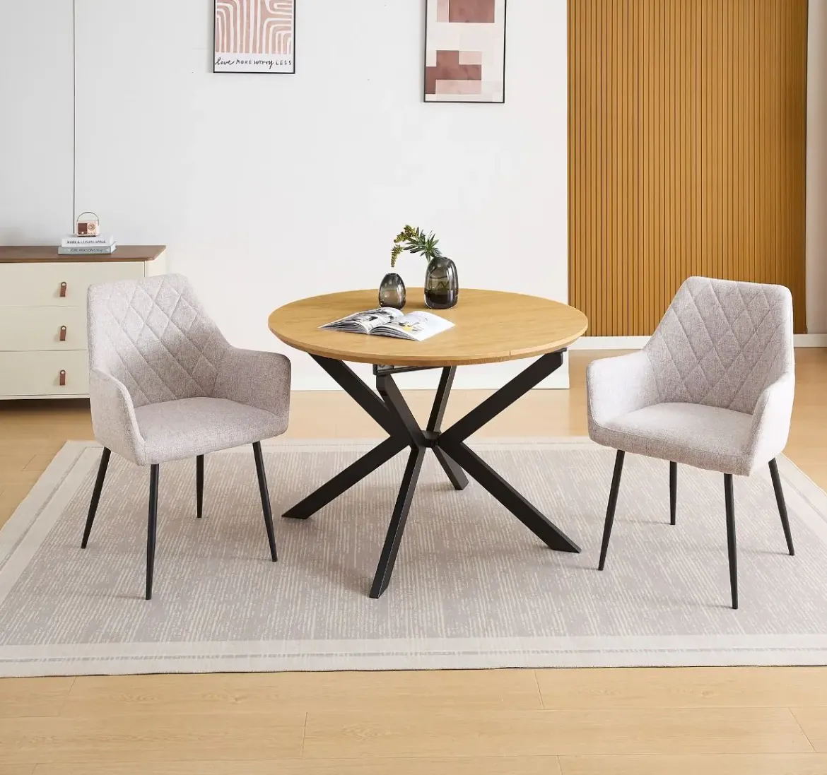 Conjunto de Comedor Mesa Extensible y 2 Sillas WINSOR DEVON