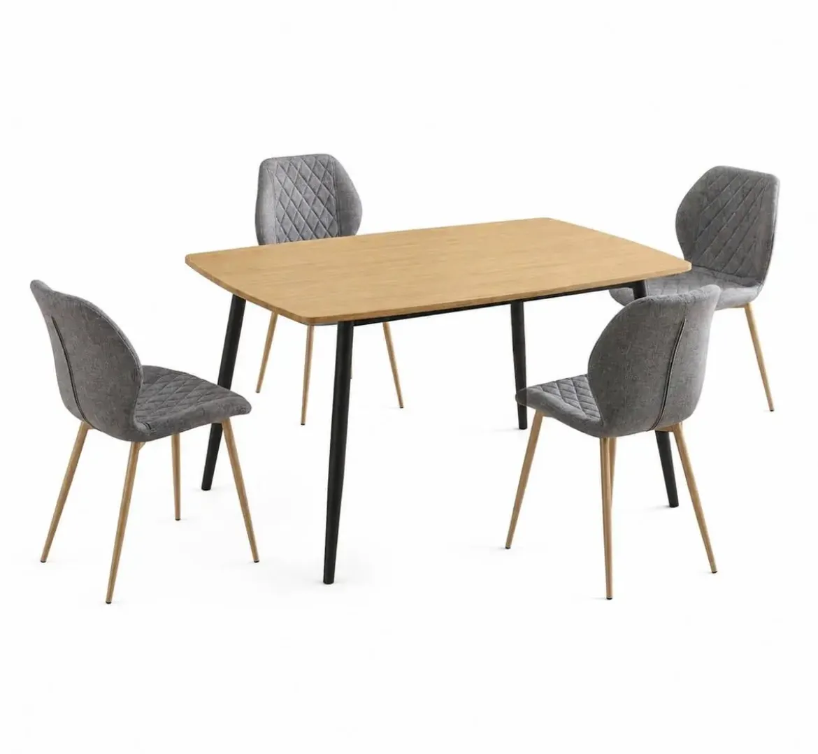 Conjunto de Comedor Mesa Fija y 4 Sillas HUDSON SELMA