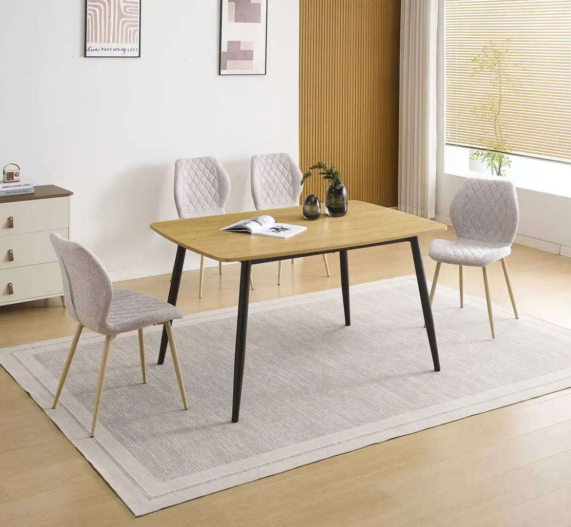 Conjunto de Comedor Mesa Fija y 4 Sillas HUDSON SELMA