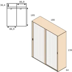 Conjunto de Dormitorio Color Humo y RobleJORDAN EVO Nº 25