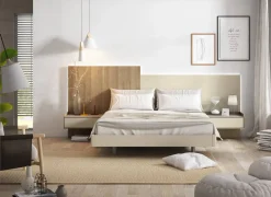Conjunto de Dormitorio de Matrimonio Color Canela y Nude DYLAN 2 ETERNAL LMCHS01