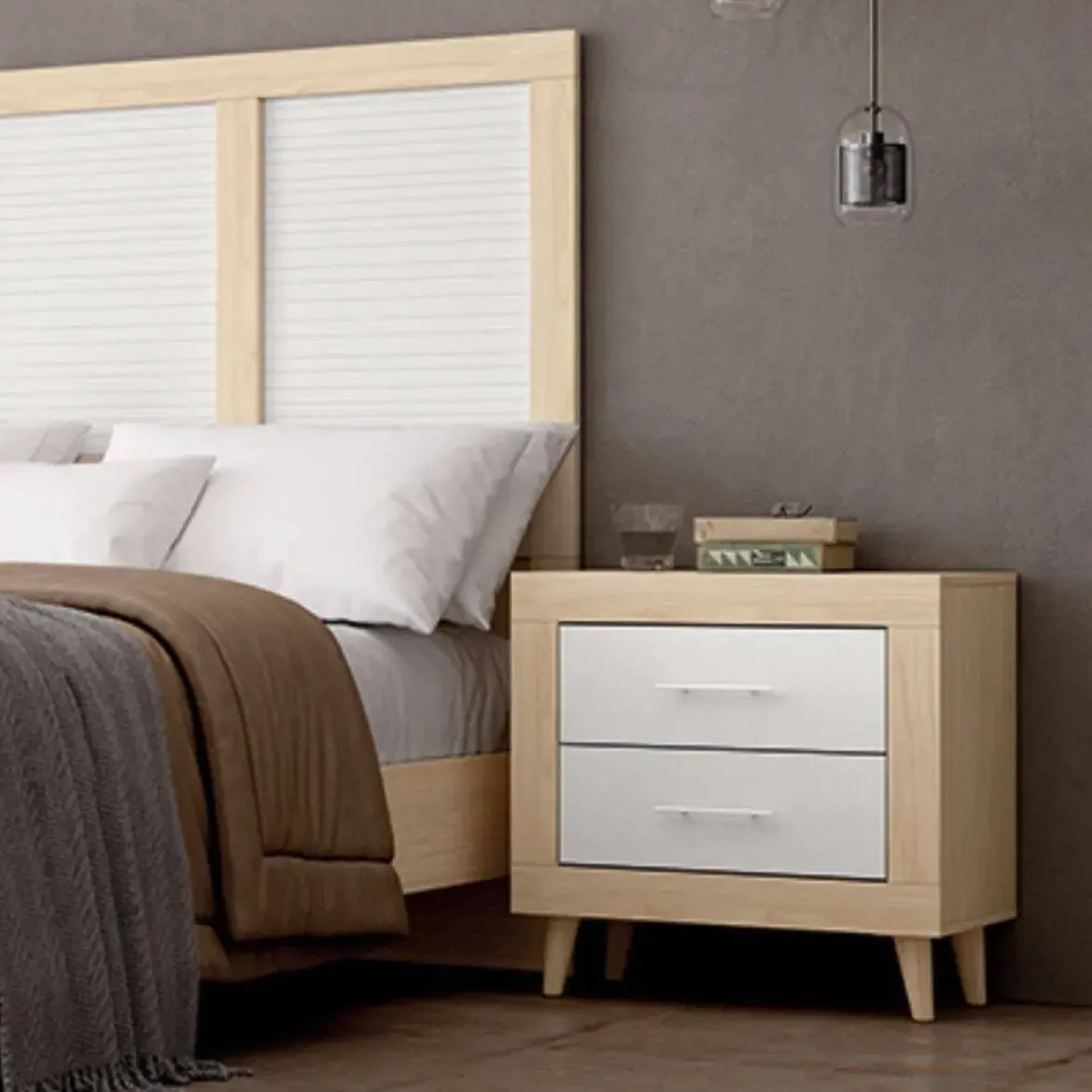 Conjunto de Dormitorio JORDAN EVO Color Blanco y Roble Nº 29