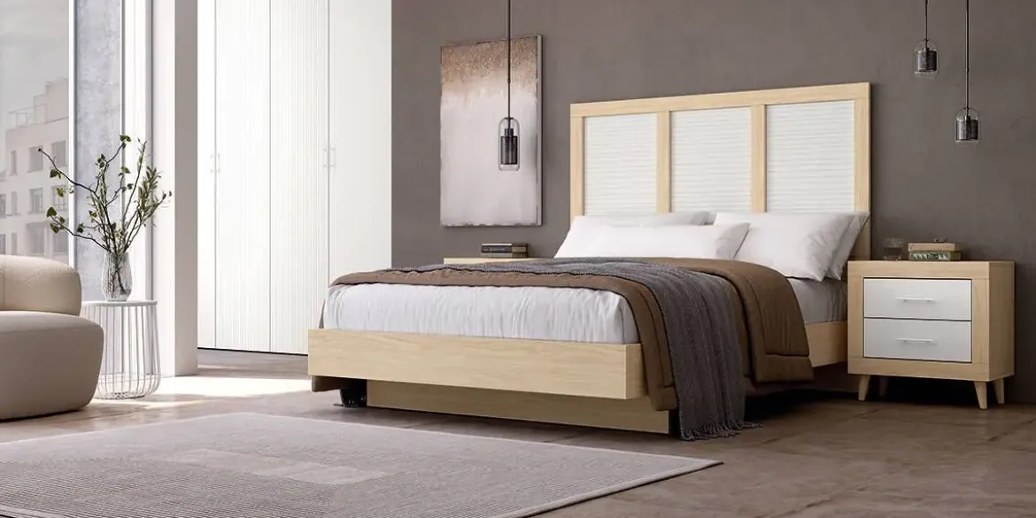 Conjunto de Dormitorio JORDAN EVO Color Blanco y Roble Nº 29