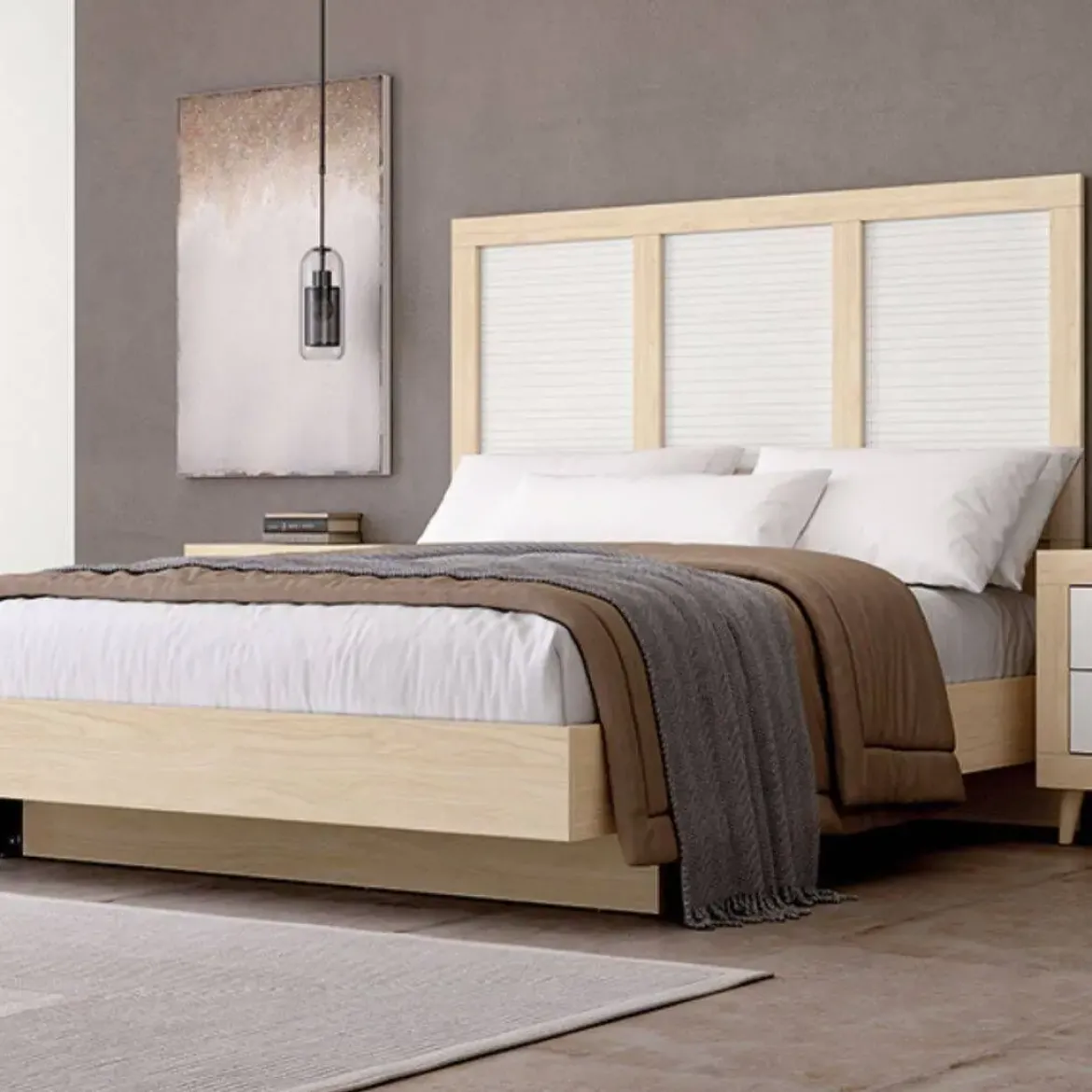 Conjunto de Dormitorio JORDAN EVO Color Blanco y Roble Nº 29