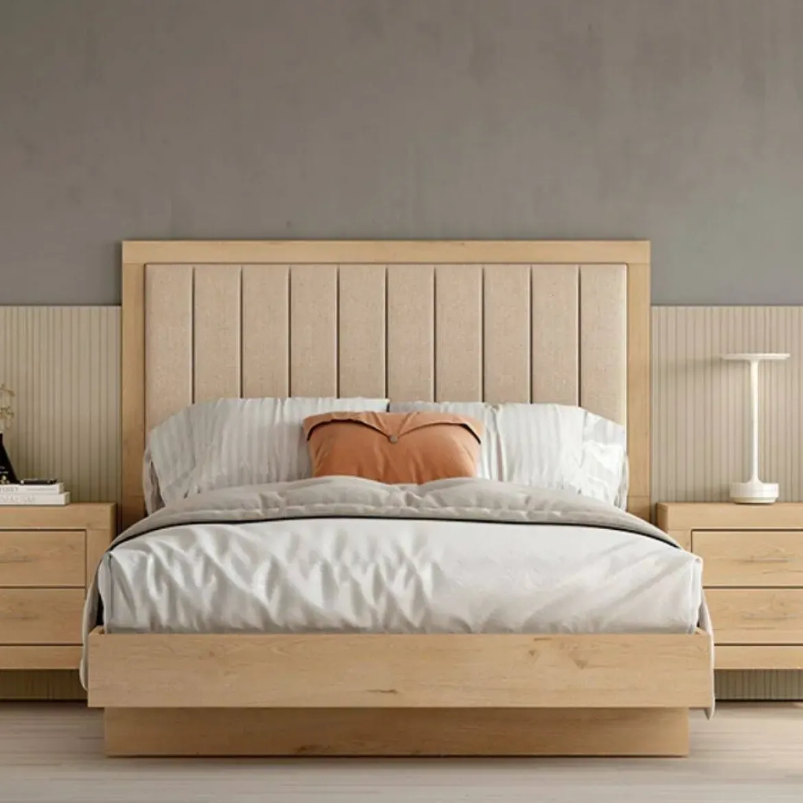 Conjunto de Dormitorio JORDAN EVO Color Roble Natural, Tierra y Perla Nº 31
