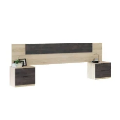 Conjunto de Dormitorio NOON deCabezal y 2 Mesitas de Noche 0X6075F