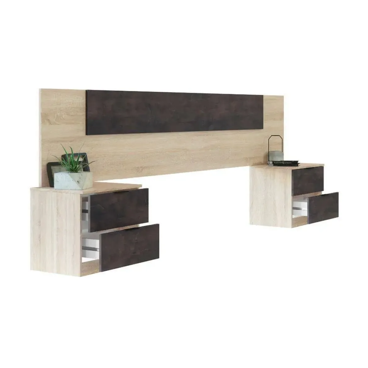 Conjunto de Dormitorio NOON deCabezal y 2 Mesitas de Noche 0X6075F