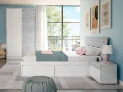 Conjunto de Dormitorio TEKKAN de un Cabezal con 2 mesitas 0L6096A