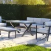 Conjunto de Jardín Aluminio Antracita y Cojines Gris MÁLAGA