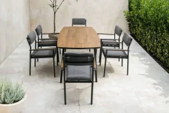 Conjunto de Jardín Aluminio Antracita 6 Sillones COPENHAGUE