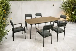 Conjunto de Jardín Aluminio Antracita 6 Sillones COPENHAGUE