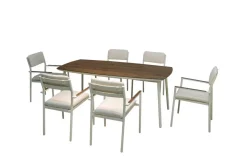 Conjunto de Jardín Aluminio Blanco 6 Sillones COPENHAGUE