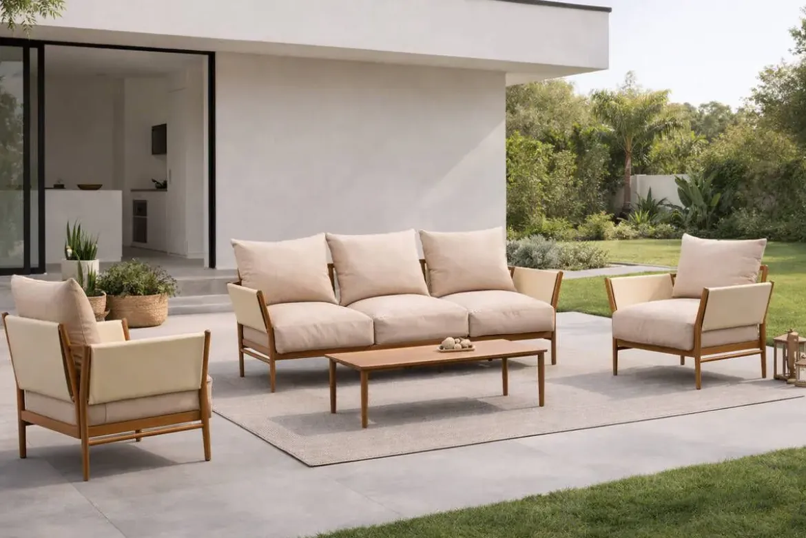 Conjunto de Jardín Aluminio Marrón Tropical ARENAS 8