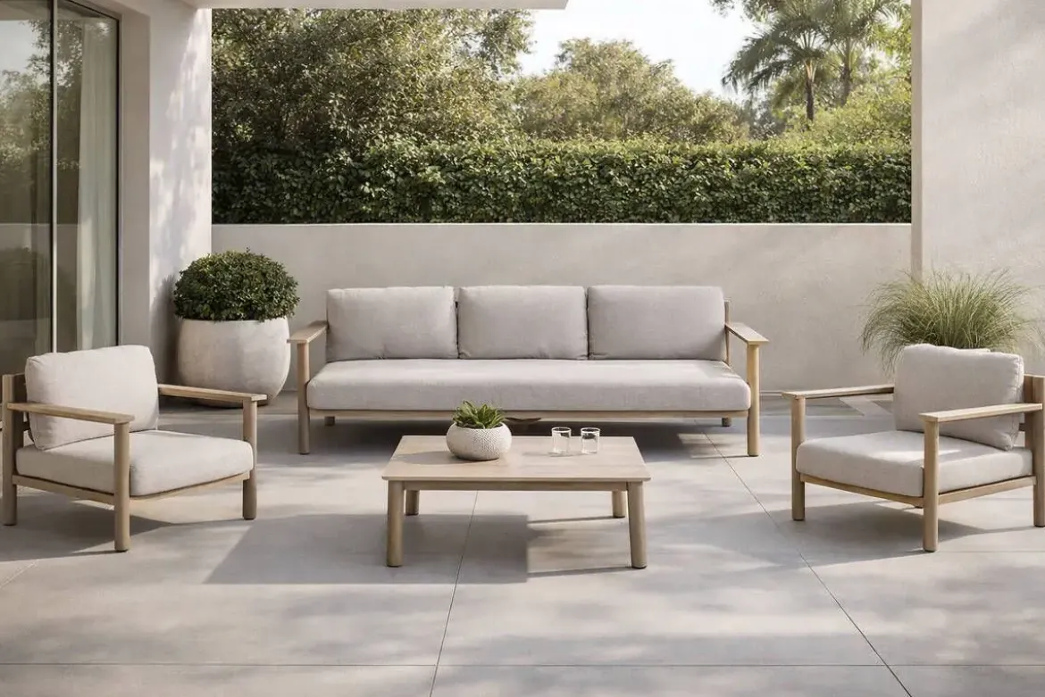Conjunto de Jardín Aluminio Símil Madera MB-224522