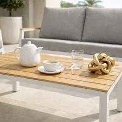 Conjunto de Jardín Blanco de Aluminio-Resina PRAGA