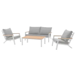 Conjunto de Jardín Blanco de Aluminio-Resina PRAGA