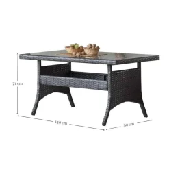 Conjunto de Jardín con Cojines Marrones AUSTIN