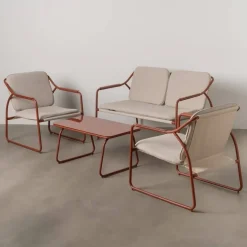 Conjunto de Jardín de Acero Color Terracota 614444