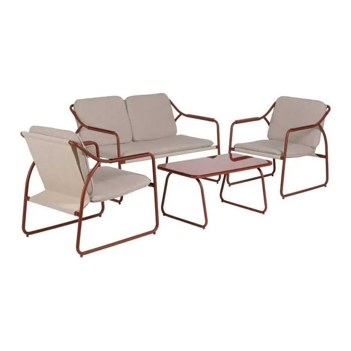 Conjunto de Jardín de Acero Color Terracota 614444
