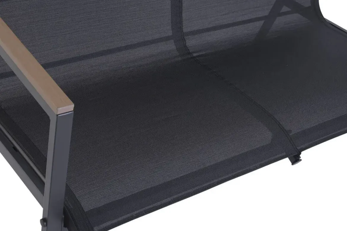 Conjunto de Jardín de Acero y Textilene Efecto Madera MB-224528