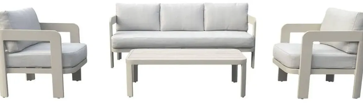 Conjunto de Jardín de Aluminio Arena con Cojines MB-224140