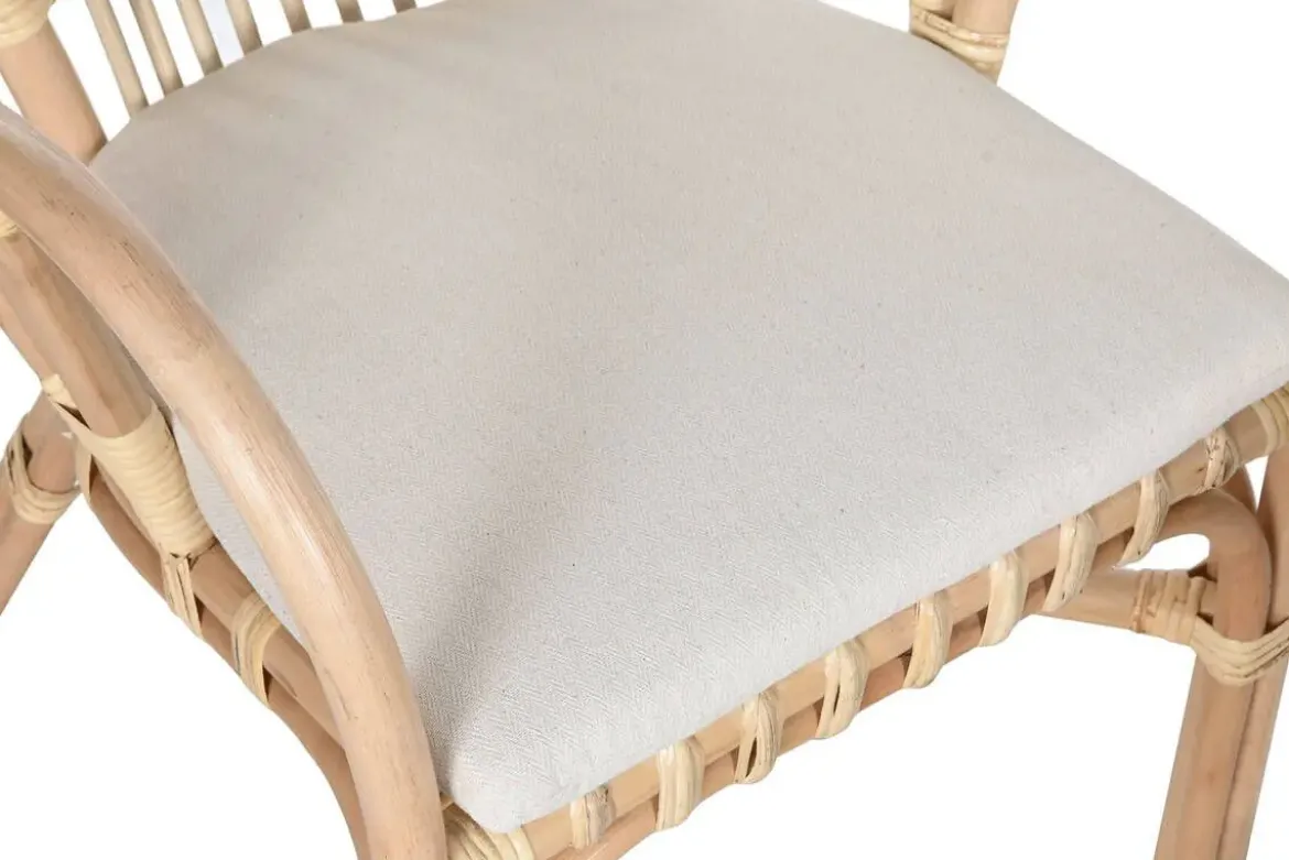 Conjunto de Jardín de Ratán con Cojines de Lino MB-213863