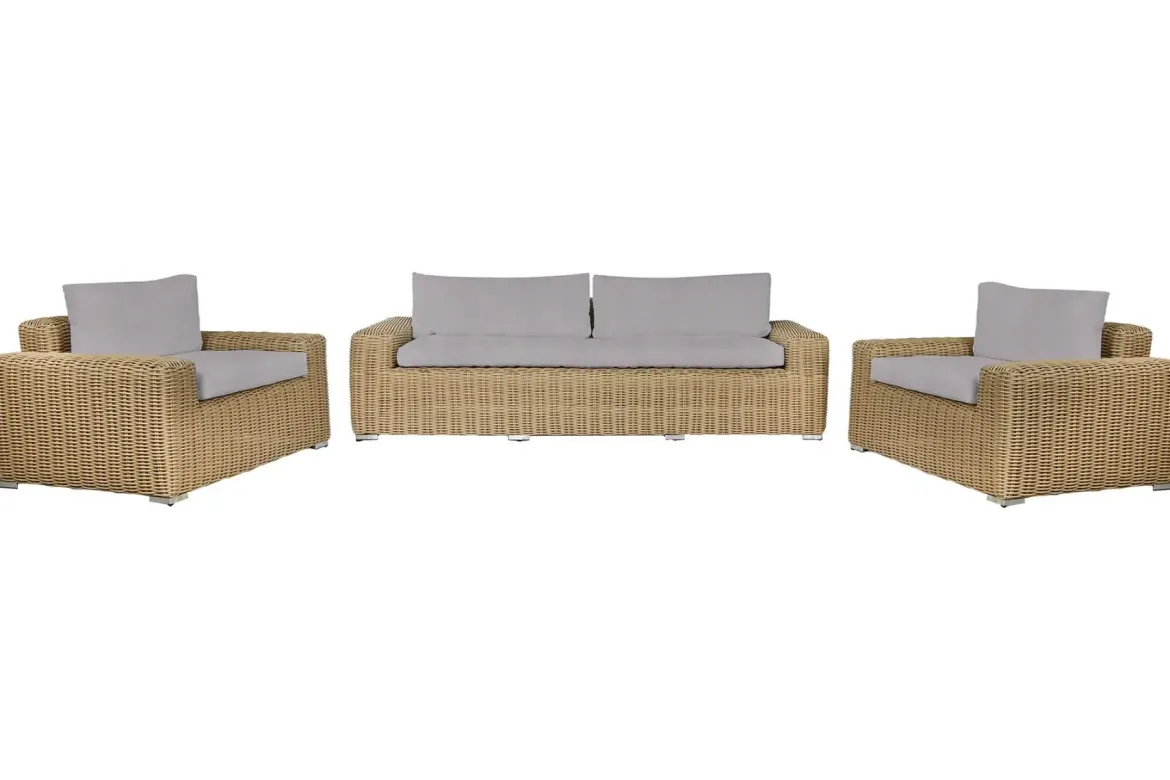 Conjunto de Jardín de Ratán Sintético con Dos Sillones MB-211134