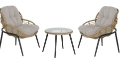 Conjunto de Jardín de Ratán Sintético con Mesa Auxiliar MB-224634