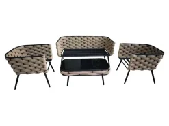 Conjunto de Jardín en Cuerda Trenzada y Metal MB-224636