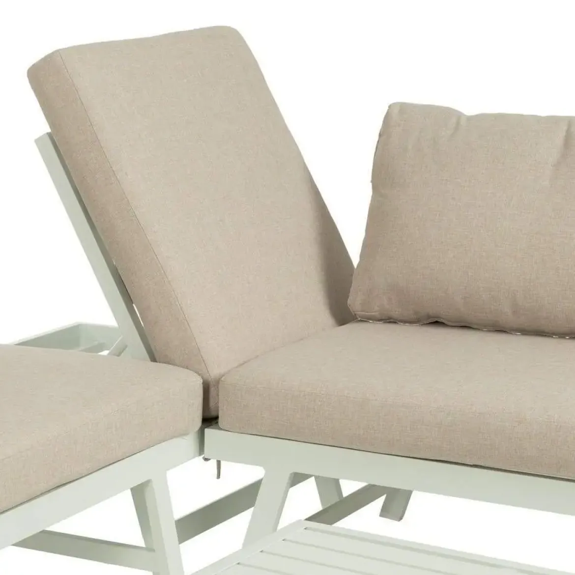 Conjunto de Jardín Estructura de Aluminio Color Beige-Blanco 614435