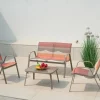 Conjunto de Jardín 4 Piezas Acero y Poliéster SUNSET MB-224530