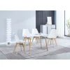 Conjunto de Mesa Cocina Blanca con 4 Sillas Blancas DINAMARCA