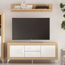 Conjunto de Salón MOON EVO Acabados en Roble, Blanco y Grafito de Melamina Nº 44