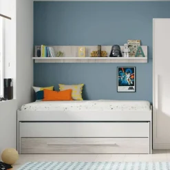 Conjunto ELLIOT de Cama doble con un cajón y un estante de colgar 0K7438A