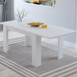Conjunto Mesa Comedor Blanco con 4 Sillas Modernas CORFU