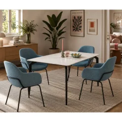 Conjunto Mesa Comedor 11043 con 4 Sillas Modernas