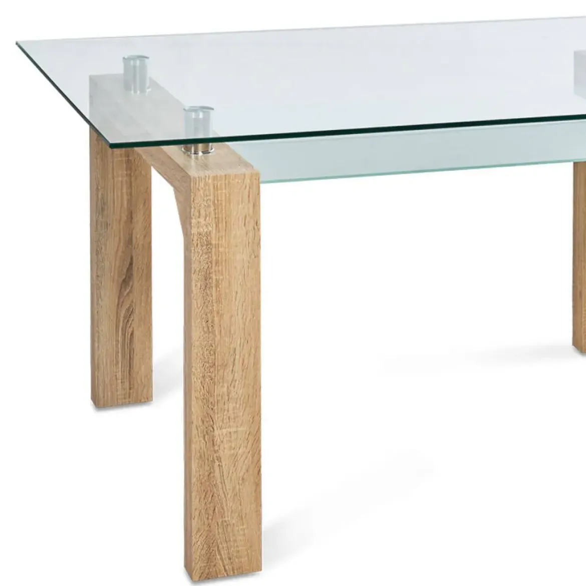Conjunto Mesa Comedor Cristal y 4 Sillas Blancas SENSEI