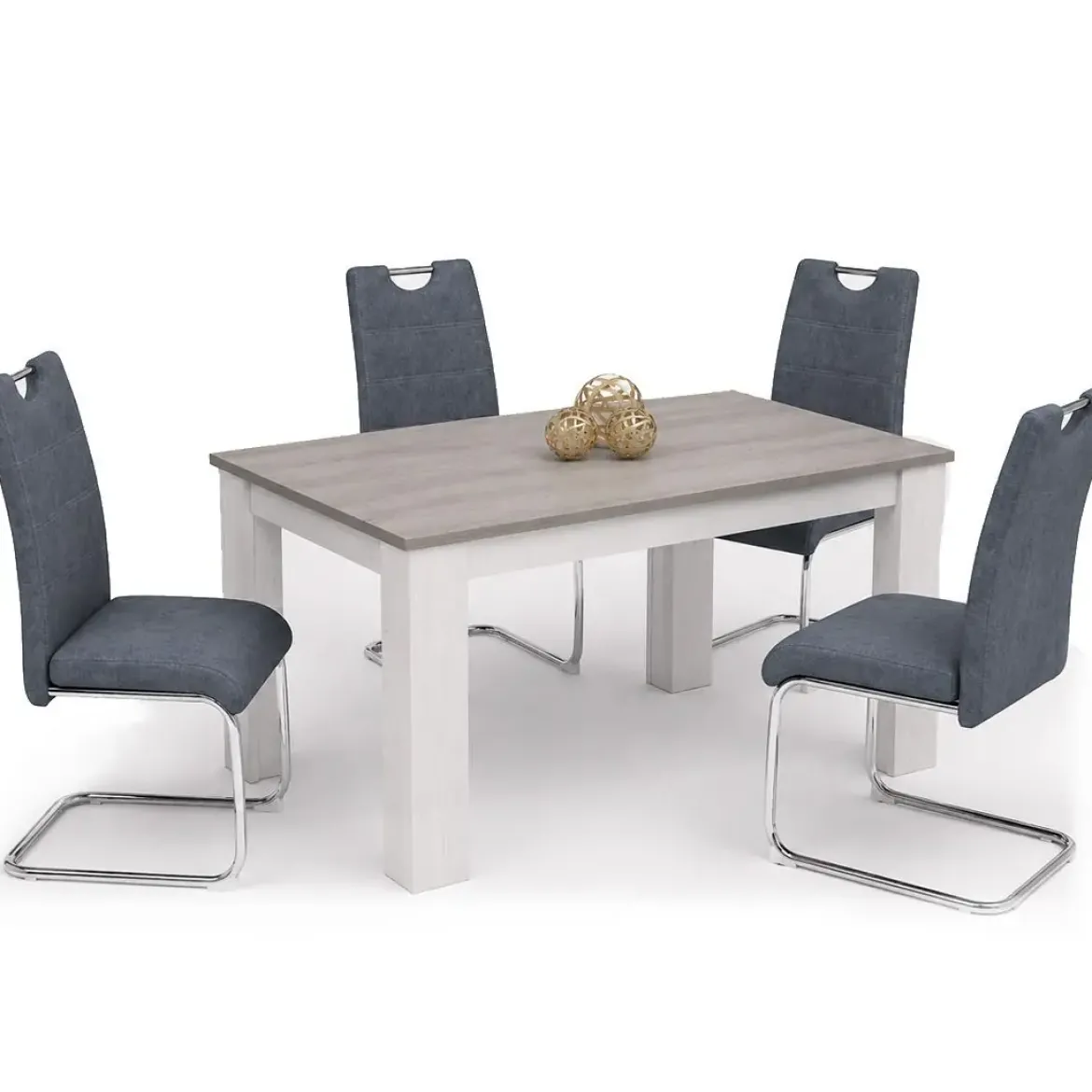 Conjunto Mesa Comedor Gris con 4 Sillas Modernas BERTA