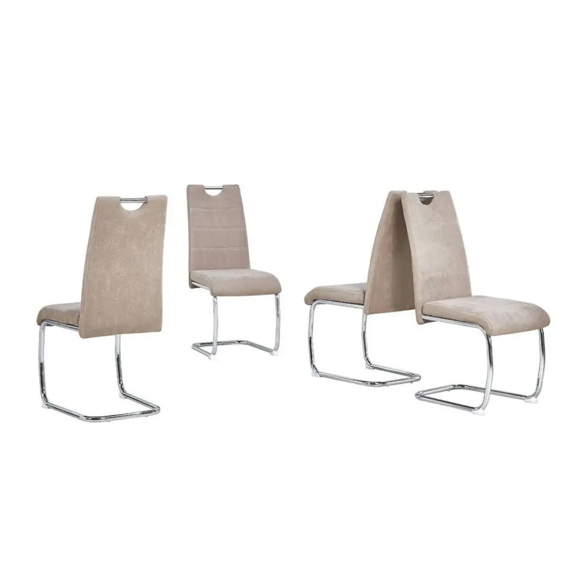 Conjunto Mesa Cristal con 4 Sillas Modernas SAN