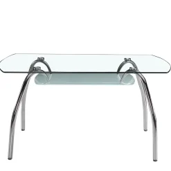 Conjunto Mesa Cristal con 4 Sillas Modernas SAN