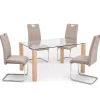 Conjunto Mesa Cristal con 4 Sillas Modernas HANA