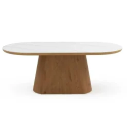 Conjunto Mesa Ovalada Mármol con 4 Sillas CALACATTA